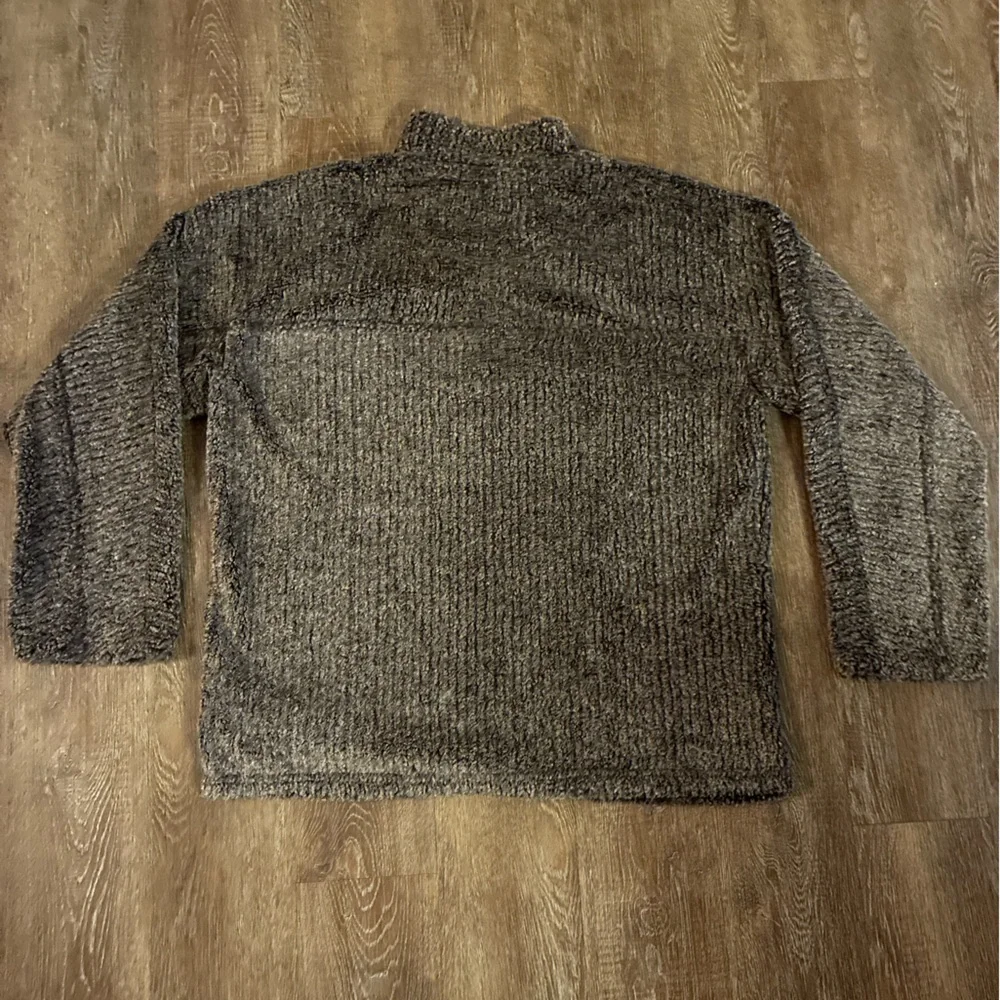 True Grit Men's Heather Brown Quarter-Zip Sweater with Sherpa Collar - Picture 5 of 5